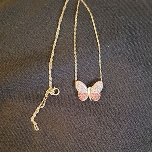 Elegant Silver Butterfly Pendant Necklace